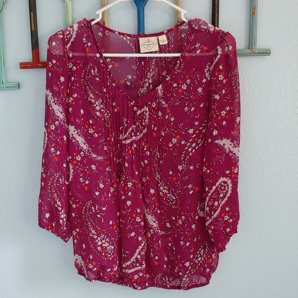 🔥3 for $15🔥St. Johns Bay sheer blouse - Picture 1 of 6